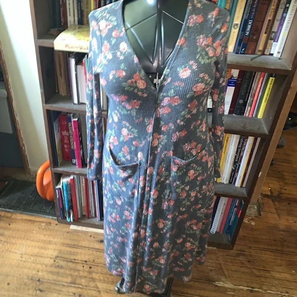 Lularoe ribbed floral XS cozy boutique sweater duster